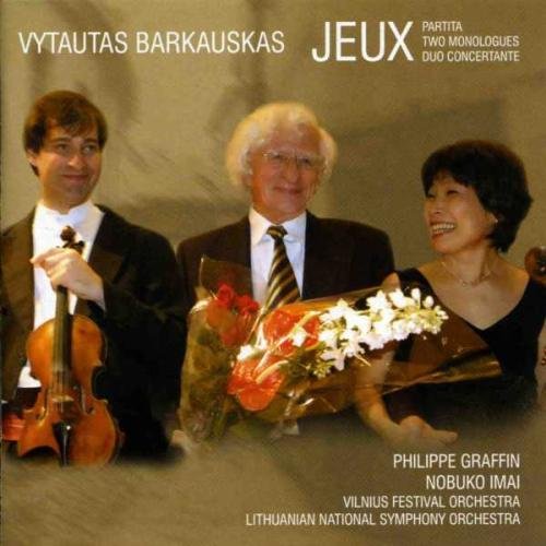 "CD cover featuring three formally dressed individuals, one holding a violin and flowers."
