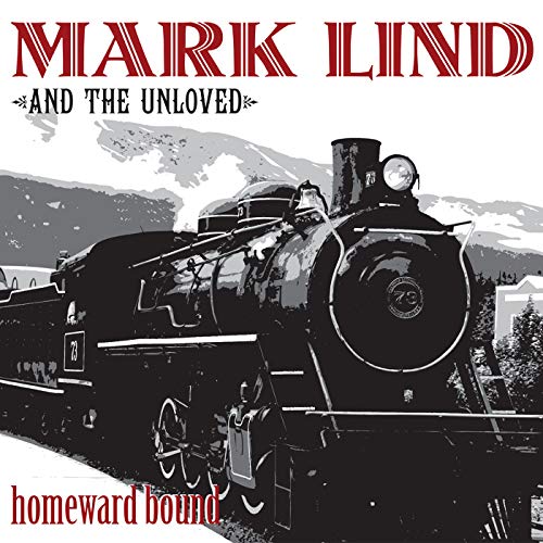 Album cover featuring a black and white illustration of a steam train.