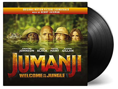 “Jumanji: Welcome to the Jungle” soundtrack gatefold vinyl with cast faces.