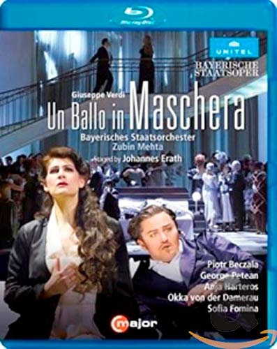 Blu-ray cover for Verdi’s “Un Ballo in Maschera” opera, featuring performers.