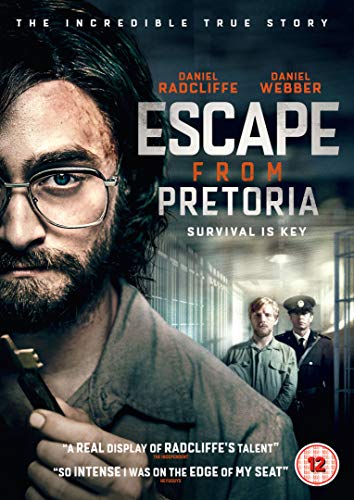 Escape From Pretoria" DVD cover featuring Daniel Radcliffe as a prisoner.
