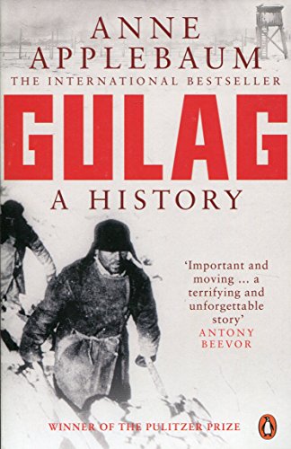 Book cover: "Gulag: A History" with prisoners in snow, barbed wire, and watchtower in background.