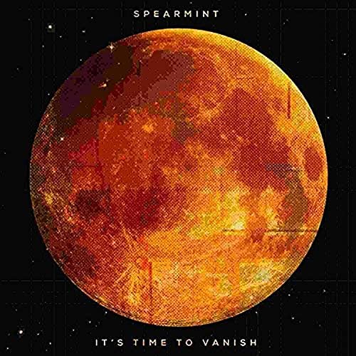 Vinyl cover art showing a textured orange moon against a dark, starry background.