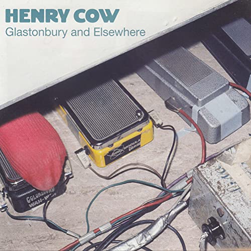 Henry Cow album cover featuring guitar effects pedals on a white surface.