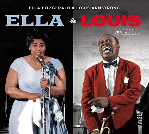 Album cover featuring Ella Fitzgerald and Louis Armstrong performing with microphones.