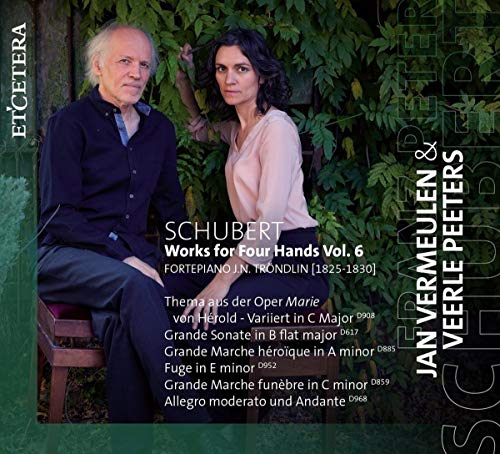CD cover with man and woman in front of foliage, displaying white text.