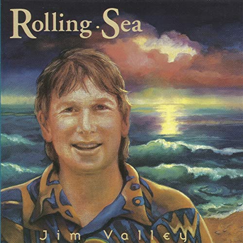 CD cover for Jim Valley’s “Rolling Sea” featuring a portrait and seascape.