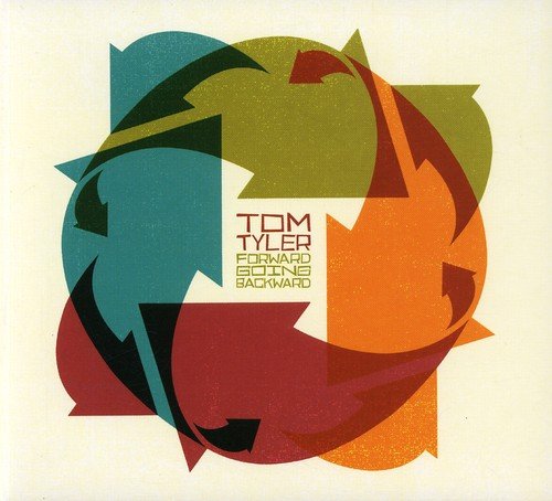 Album cover with abstract, swirling shapes in green, orange, and yellow on beige background.