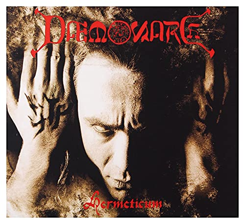 Daemonarch album cover: man with hands to head, sepia tone.