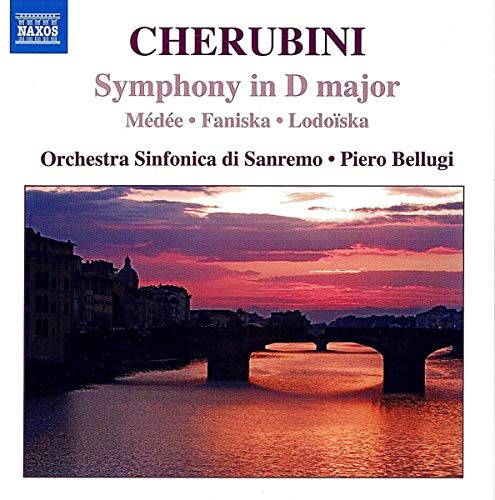 CD cover for Cherubini’s Symphony in D major with a sunset cityscape.