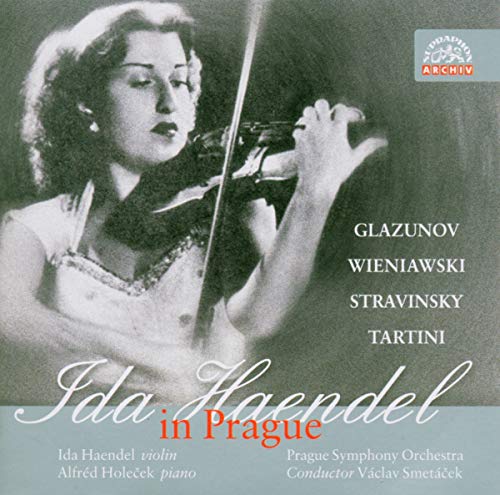Ida Haendel playing violin, CD cover with composer names listed.