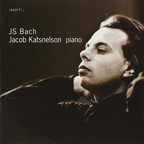 "CD cover featuring a sepia-toned portrait of a man with text 'JS Bach Jacob Katsnelson piano'."