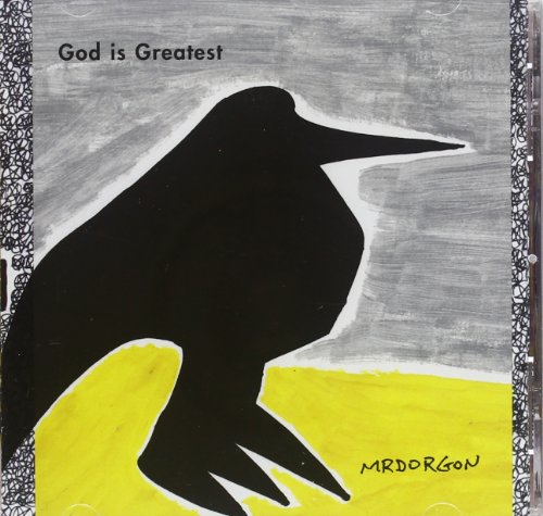 "Album cover with black bird silhouette on gray and yellow background, titled 'God is Greatest'."
