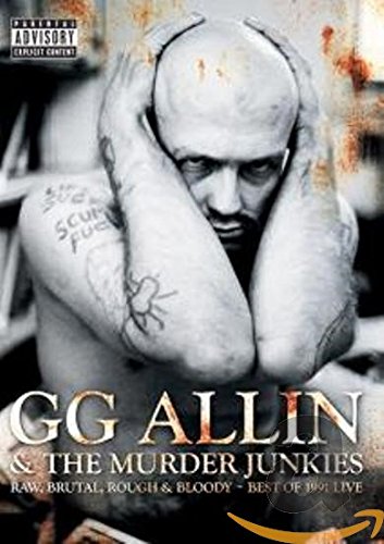 DVD cover featuring GG Allin with tattoos, head in hands, distressed background.