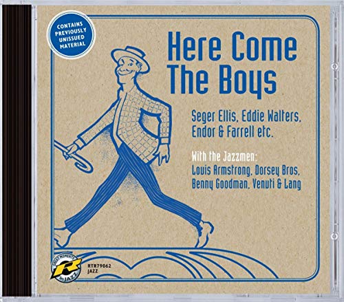 CD cover for “Here Come The Boys” featuring a cartoon man in blue.