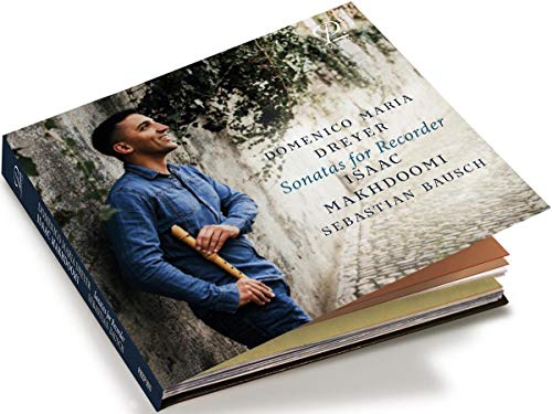 CD cover featuring a man holding a recorder, standing against a stone wall.