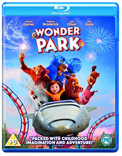 Wonder Park Blu-ray cover featuring animated characters and a rollercoaster.