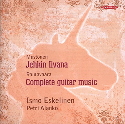 CD cover for Ismo Eskelinen’s complete guitar music, with a unicorn shape.