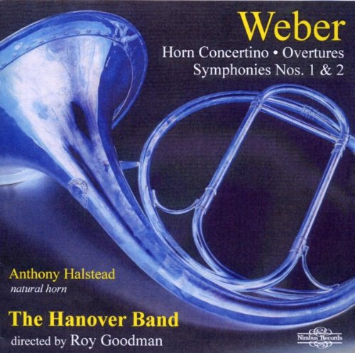 CD cover featuring a blue natural horn on a dark background.