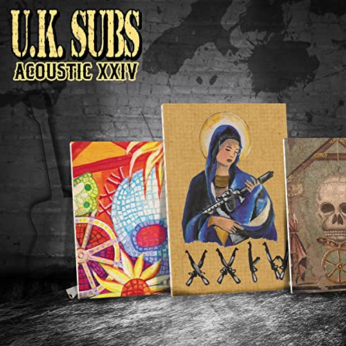 U.K. Subs album cover: religious art with band name and title.
