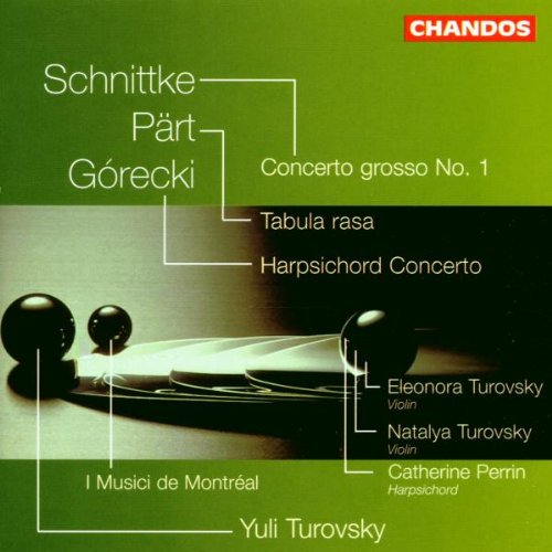 "CD cover with violin and text, green background, white and red accents."