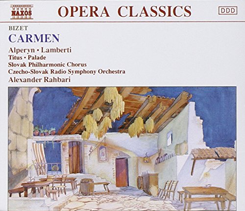 "CD cover with 'Opera Classics' title, featuring a painting of a Spanish courtyard."