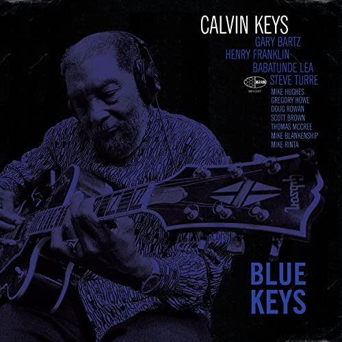 Calvin Keys album cover: musician with guitar, blue and black tones.