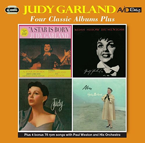 Judy Garland CD cover featuring four album artworks and portrait photos.