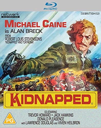 “Kidnapped” Blu-ray cover featuring Michael Caine as Alan Breck, a historical drama.