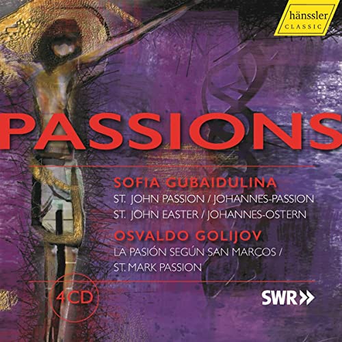 CD cover for "Passions" by Gubaidulina & Golijov, featuring religious art.