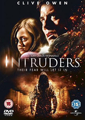 Intruders" DVD cover featuring a man, girl, and hooded figure in darkness.