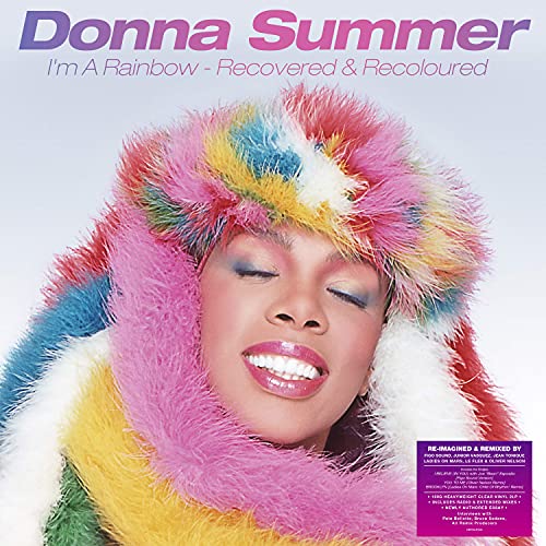 Donna Summer album cover featuring the singer in a colorful, furry hat.