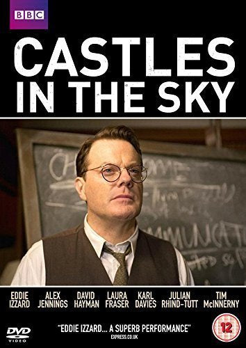 The DVD cover for "Castles In The Sky" features a man in a suit and glasses.