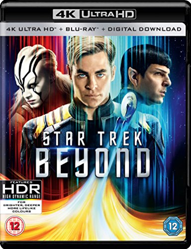 “Star Trek Beyond” Blu-ray cover featuring Spock, Kirk, and Jaylah.