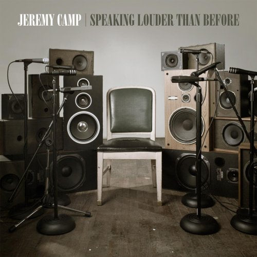 Jeremy Camp CD cover with vintage microphones and speakers surrounding a chair.