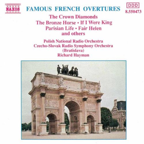 CD cover: "Famous French Overtures" with image of the Arc de Triomphe.