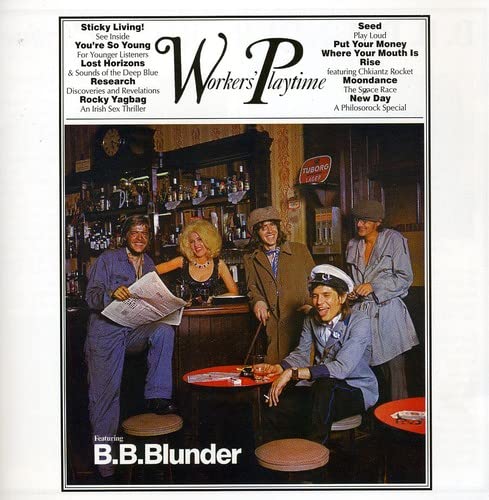 CD cover for B.B. Blunder’s “Worker’s Playtime” featuring men in workwear.