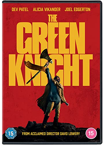 DVD cover for "The Green Knight" featuring a knight with an axe.
