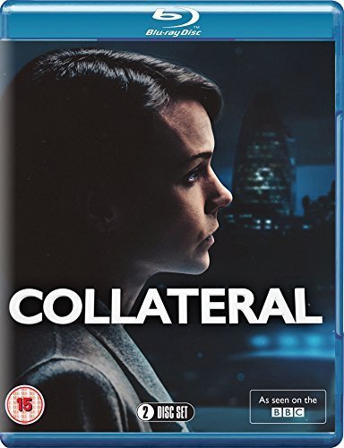 Blu-ray cover for Collateral featuring a woman's profile against a dark city skyline.