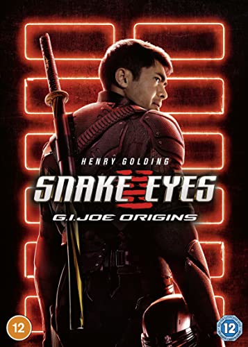 Snake Eyes movie cover featuring a ninja with a katana sword.