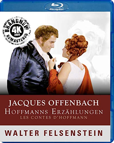 Blu-ray cover for Offenbach’s “Hoffmanns Erzählungen” opera, featuring performers.