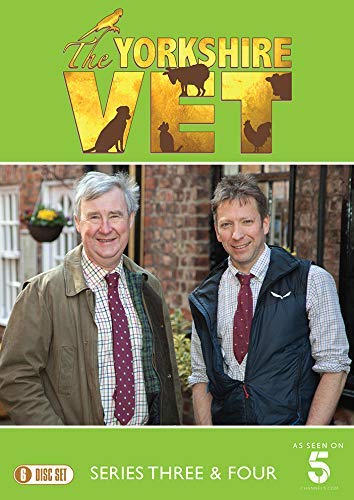 Two men stand in front of a brick building on The Yorkshire Vet DVD cover.