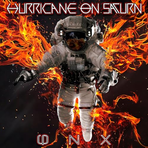 CD cover: Astronaut engulfed in flames against a dark, starry background.