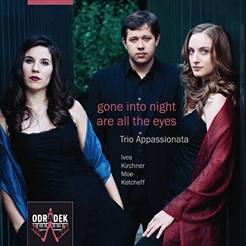CD cover featuring three musicians in black with shawls, text "Trio Appassionata" and song titles.