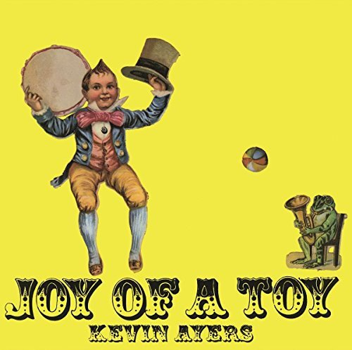 Album cover with cartoon man and frog on bright yellow background, text "Joy of a Toy".