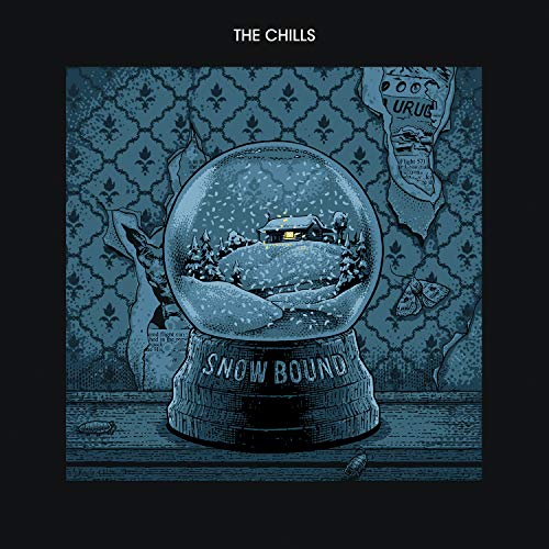 The Chills’ “Snow Bound” CD cover: a snow globe in a patterned room.