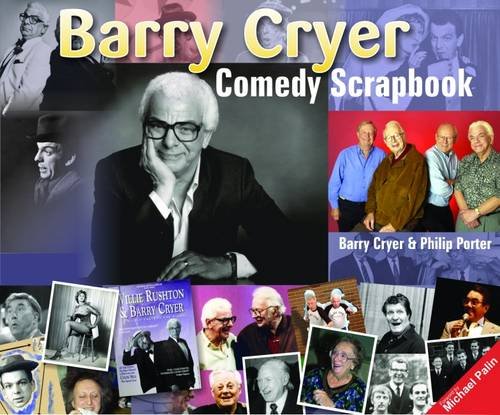 "Book cover featuring Barry Cryer and various comedians in a images of photos."
