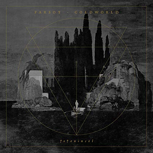 CD cover: dark landscape with island, building, and geometric shapes.