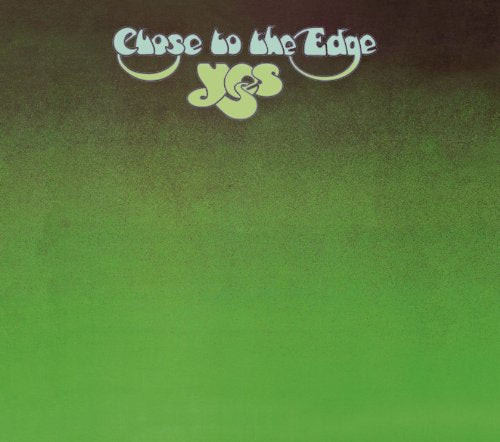 "Album cover art for 'Close to the Edge' by Yes, with green gradient background."
