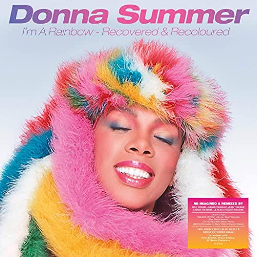 Donna Summer album cover featuring a portrait with a colorful fur hat.